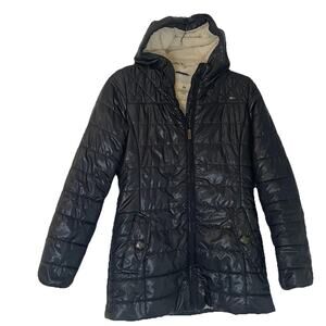 Women Puffer Jacket S Fleece Quilted Hooded Warm Winter Fall Lightweight Casual